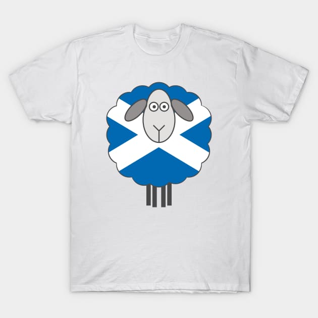 Scottish Saltire Flag Patterned Sheep T-Shirt by MacPean